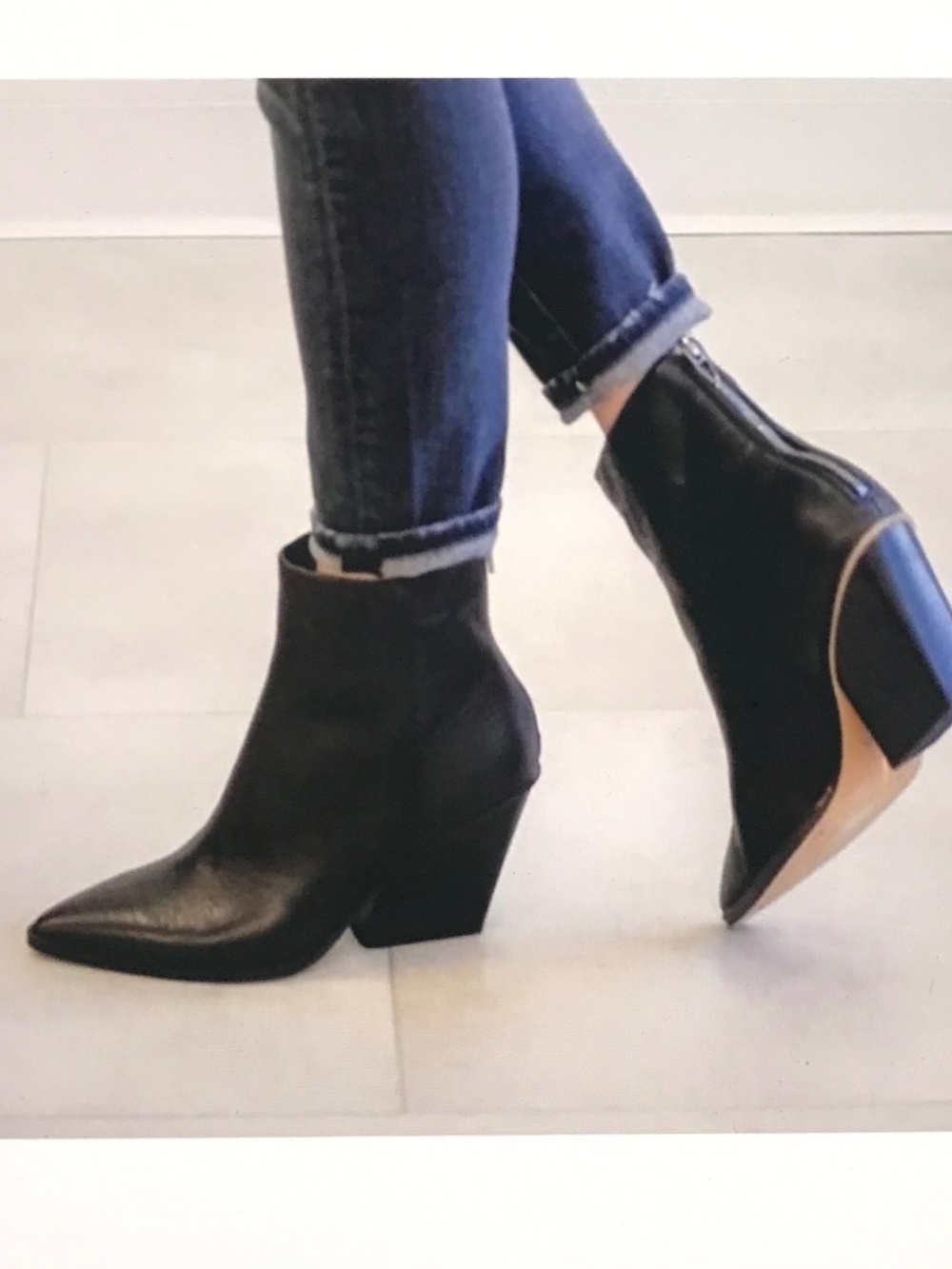 DOLCE VITA Leather Heeled Boots Black Pointed Toe Boots Issa Women’s Size 9.5